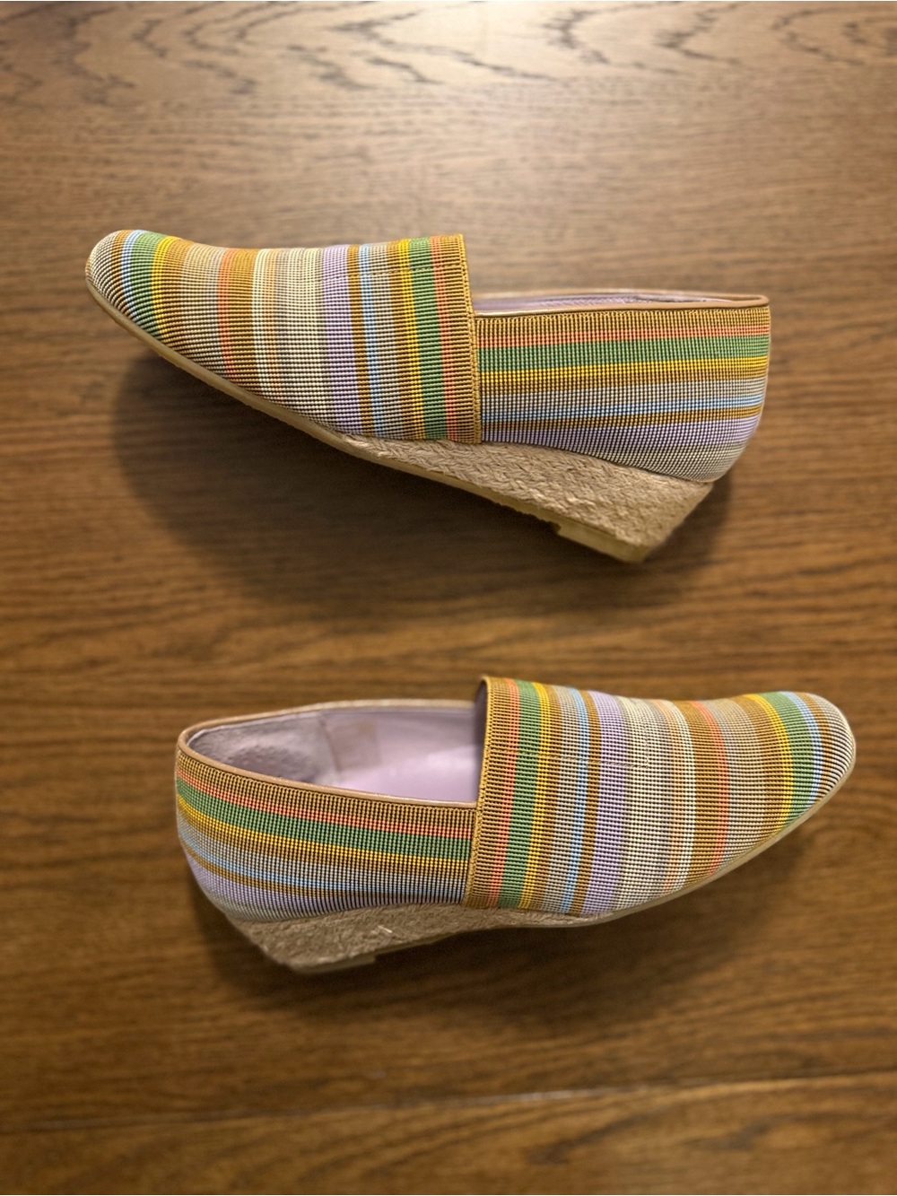 SAS Becky Wedge Slip-On - Tan Multicolor Striped Espadrille Made in Italy
